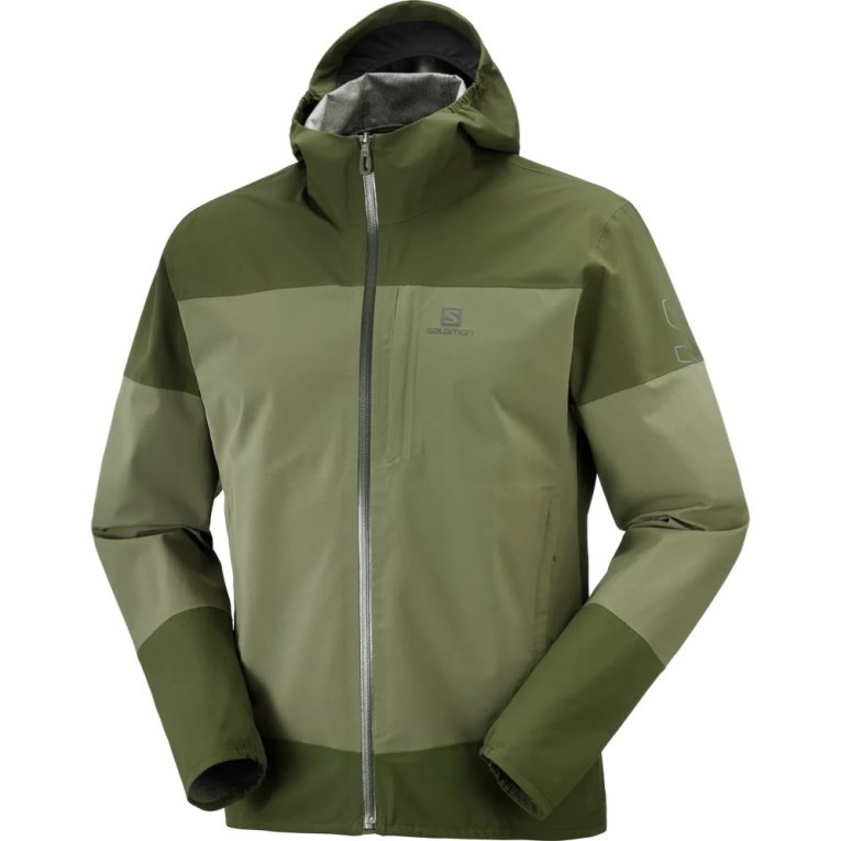 Olive Salomon Outrack Waterproof 2.5L Men's Shell Jackets | PH 75034B